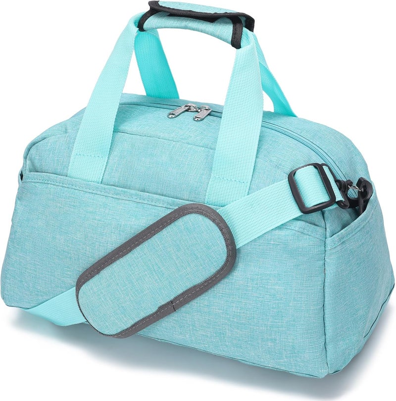 Ineetatu 14 inch Small Gym Bag for Women & Men, Mini Duffel Bag for Travel Sports Lightweight Carry On Bag (Light Green) - Image 1